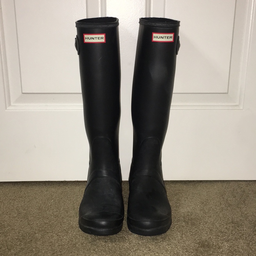 Barely Worn Black Matte Original Tall Hunter Boots